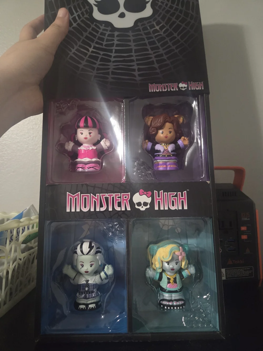 monster high Black White Pink Skull Display Box